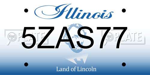 5ZAS77 Illinois License Plate