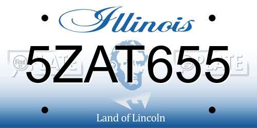 5ZAT655 Illinois License Plate