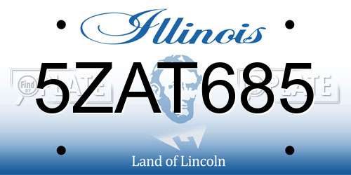 5ZAT685 Illinois License Plate