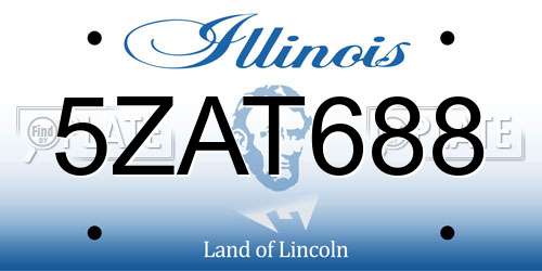 5ZAT688 Illinois License Plate
