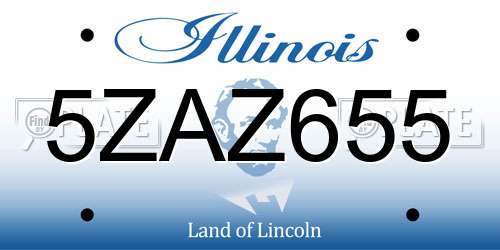 5ZAZ655 Illinois License Plate