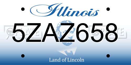 5ZAZ658 Illinois License Plate
