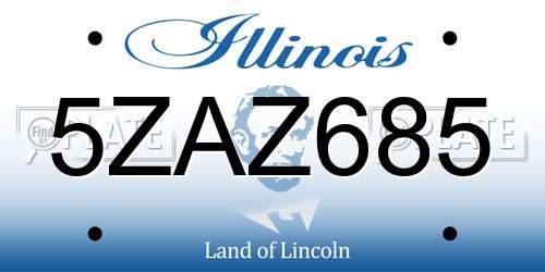 5ZAZ685 Illinois License Plate