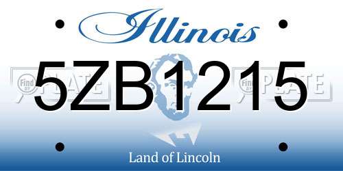 5ZB1215 Illinois License Plate