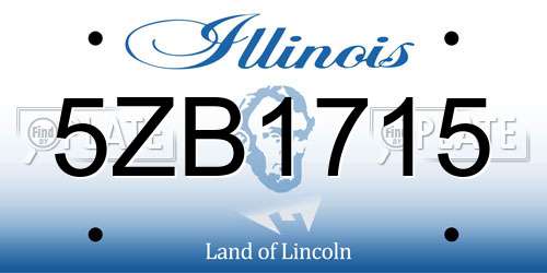 5ZB1715 Illinois License Plate