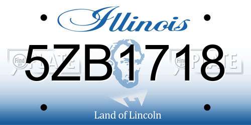 5ZB1718 Illinois License Plate