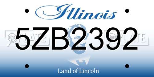 5ZB2392 Illinois License Plate