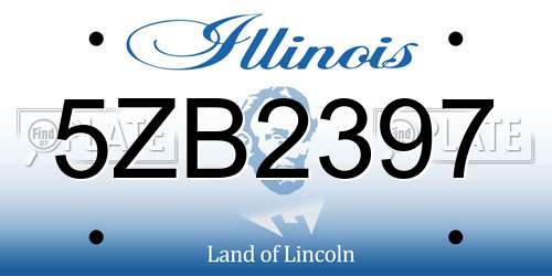 5ZB2397 Illinois License Plate