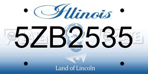 5ZB2535 Illinois License Plate