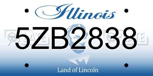 5ZB2838 Illinois License Plate