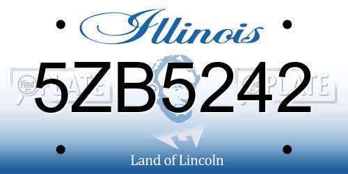 5ZB5242 Illinois License Plate