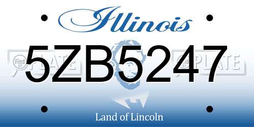 5ZB5247 Illinois License Plate