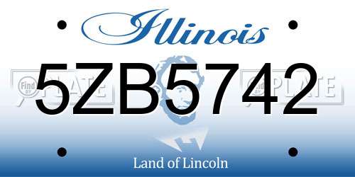 5ZB5742 Illinois License Plate