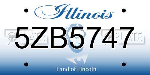 5ZB5747 Illinois License Plate