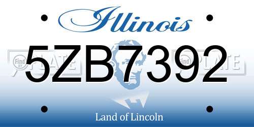 5ZB7392 Illinois License Plate