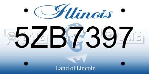 5ZB7397 Illinois License Plate