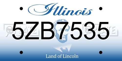 5ZB7535 Illinois License Plate