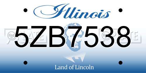 5ZB7538 Illinois License Plate