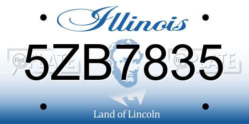 5ZB7835 Illinois License Plate