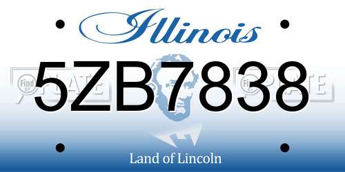 5ZB7838 Illinois License Plate