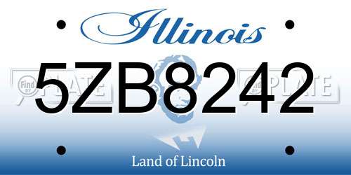 5ZB8242 Illinois License Plate