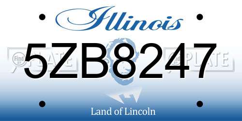 5ZB8247 Illinois License Plate