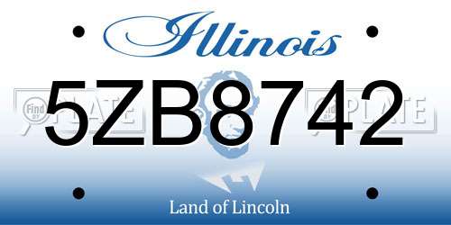 5ZB8742 Illinois License Plate