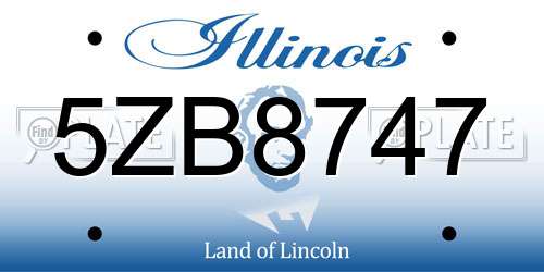 5ZB8747 Illinois License Plate