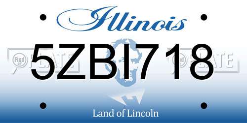 5ZBI718 Illinois License Plate