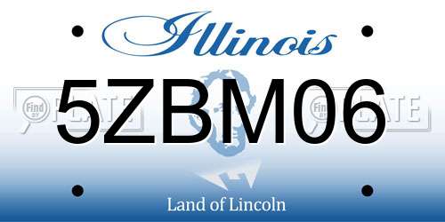 5ZBM06 Illinois License Plate
