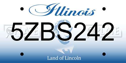5ZBS242 Illinois License Plate