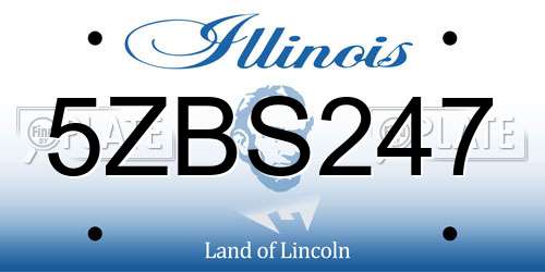5ZBS247 Illinois License Plate