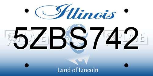 5ZBS742 Illinois License Plate