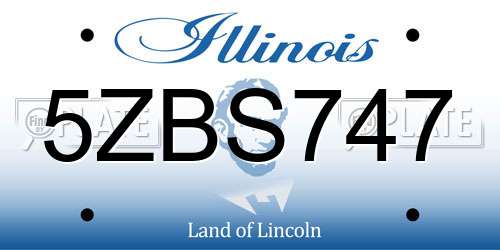 5ZBS747 Illinois License Plate