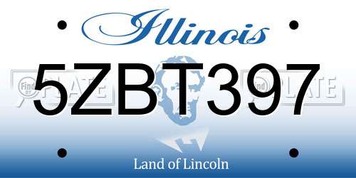 5ZBT397 Illinois License Plate