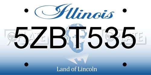 5ZBT535 Illinois License Plate