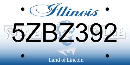 5ZBZ392 Illinois License Plate