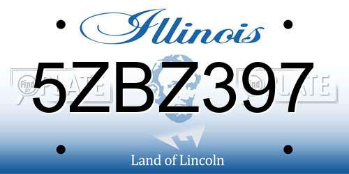 5ZBZ397 Illinois License Plate