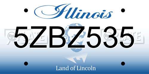 5ZBZ535 Illinois License Plate