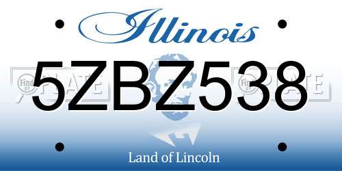 5ZBZ538 Illinois License Plate