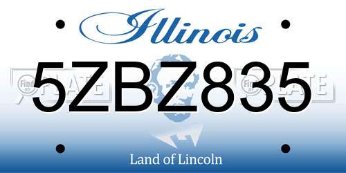 5ZBZ835 Illinois License Plate