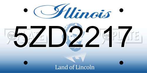5ZD2217 Illinois License Plate