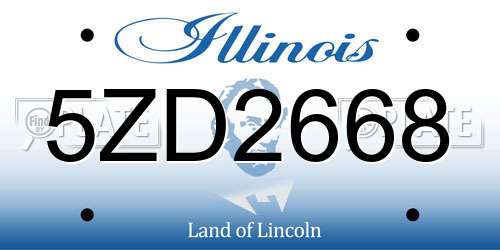 5ZD2668 Illinois License Plate