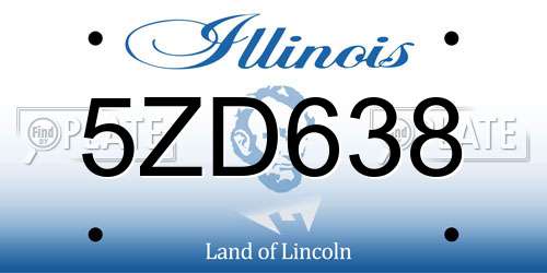 5ZD638 Illinois License Plate