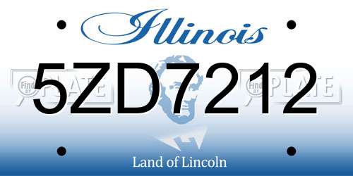 5ZD7212 Illinois License Plate
