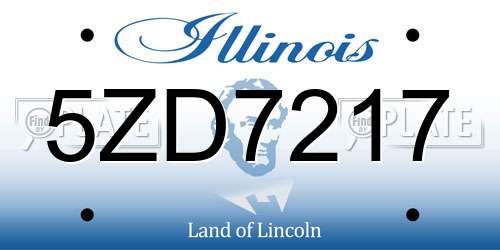5ZD7217 Illinois License Plate