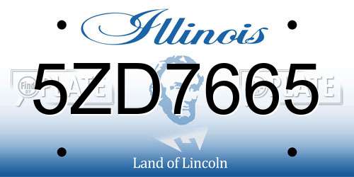 5ZD7665 Illinois License Plate