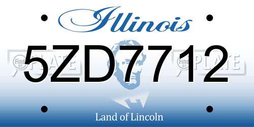 5ZD7712 Illinois License Plate