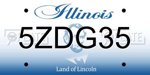 5ZDG35 Illinois License Plate