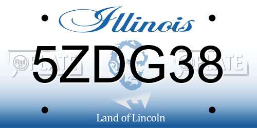 5ZDG38 Illinois License Plate